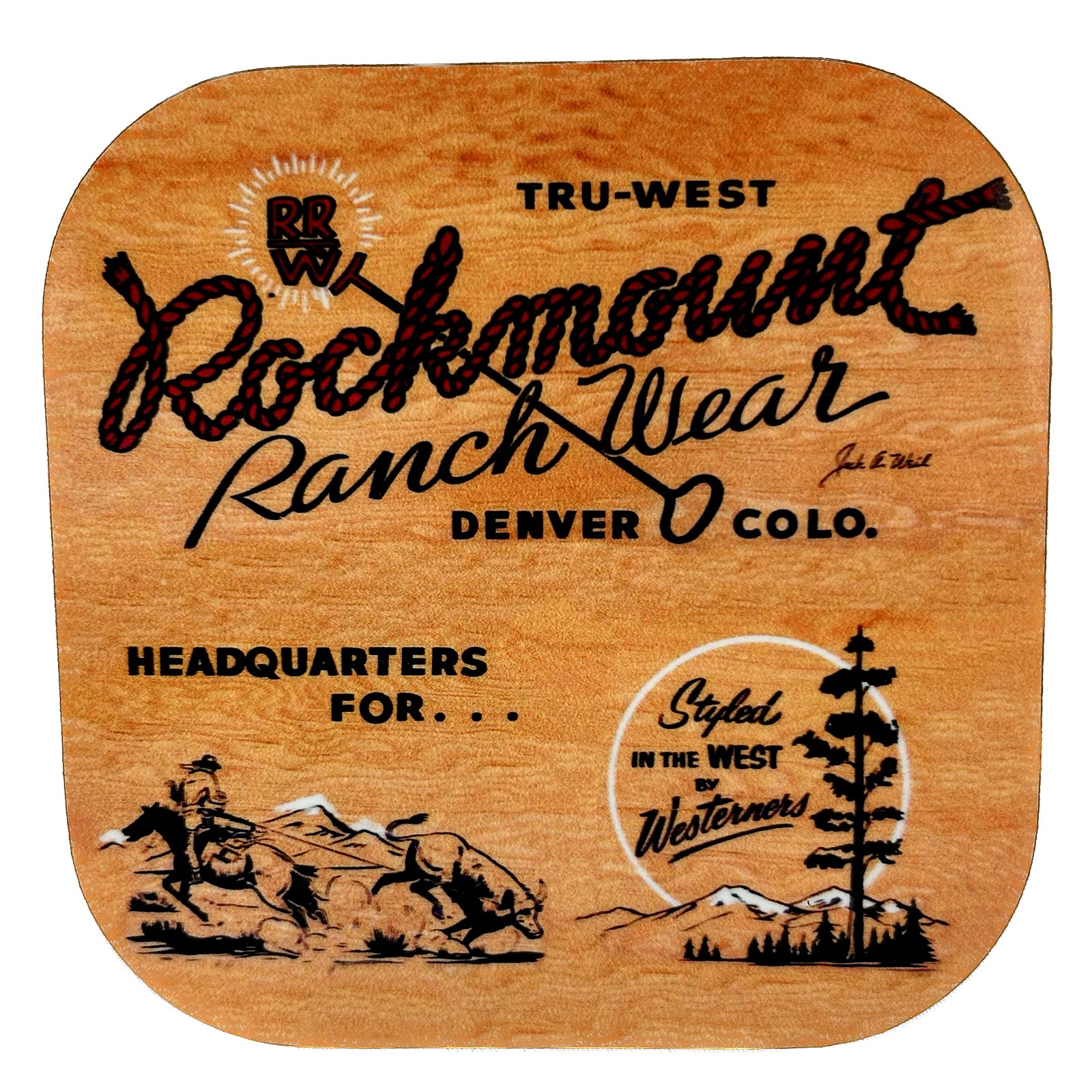 Cowboy Calf Roper Western Coaster