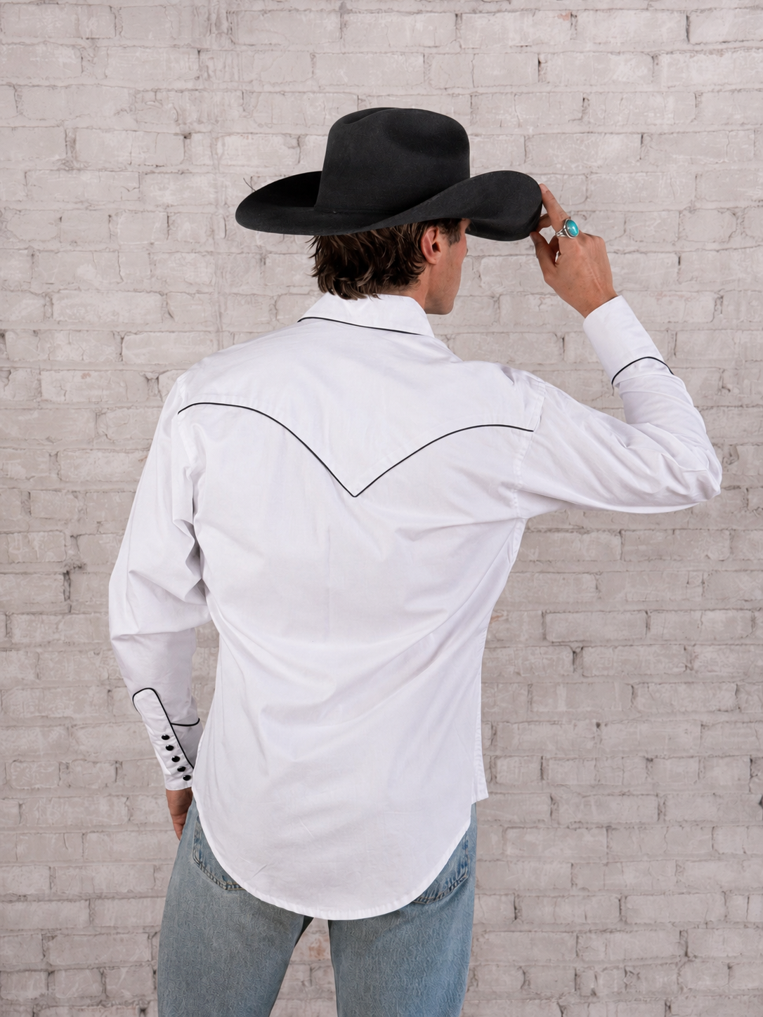 white cowboy dress shirt Scully Candy Cane