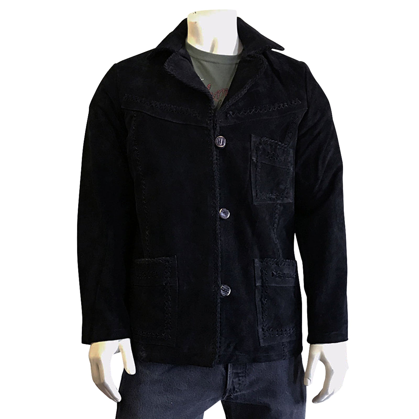 Rockmount Kid's Charcoal Black Laced Suede Western Jacket