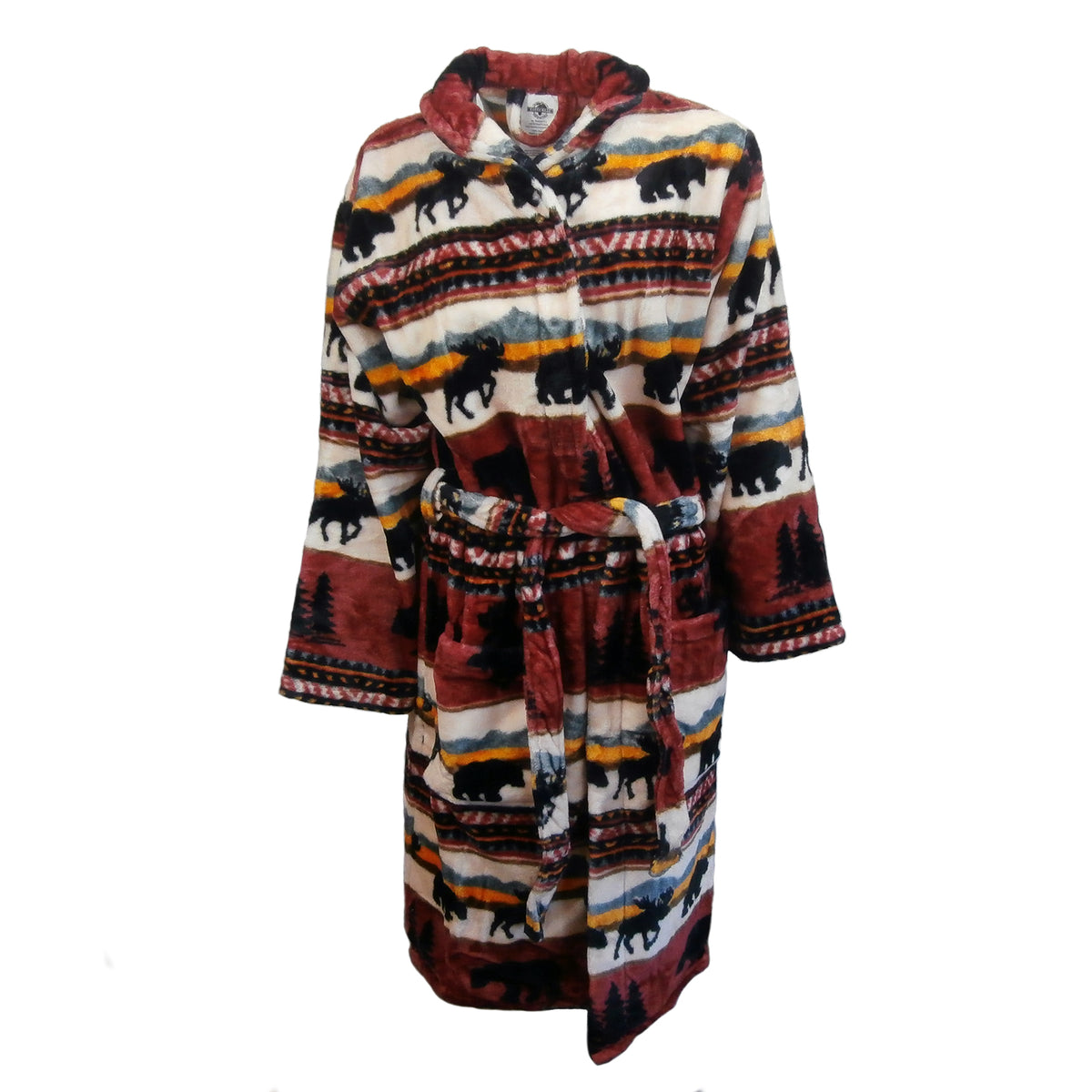 Cedar Run Print Fleece Western Robe - Rockmount