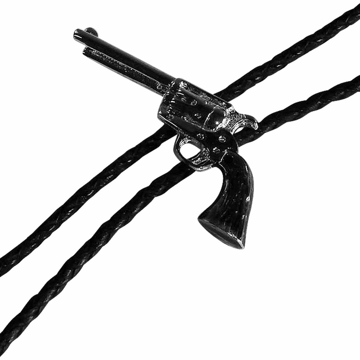 Silver Six-Shooter Pistol Western Bolo Tie - Rockmount