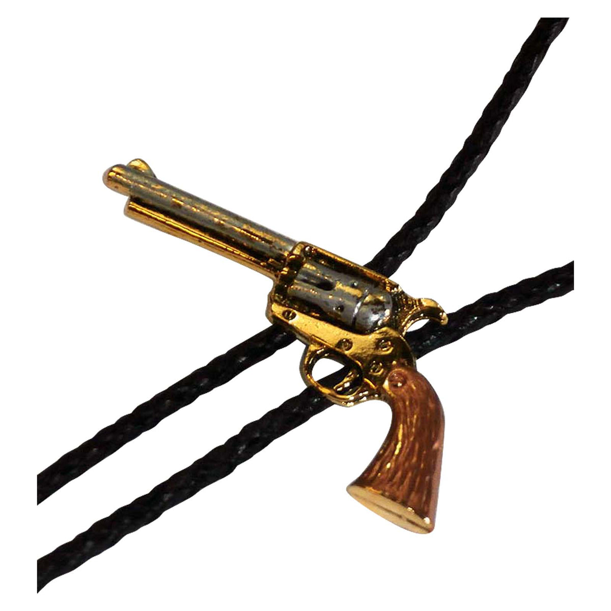 Tri-Color Six-Shooter Pistol Western Bolo Tie - Rockmount
