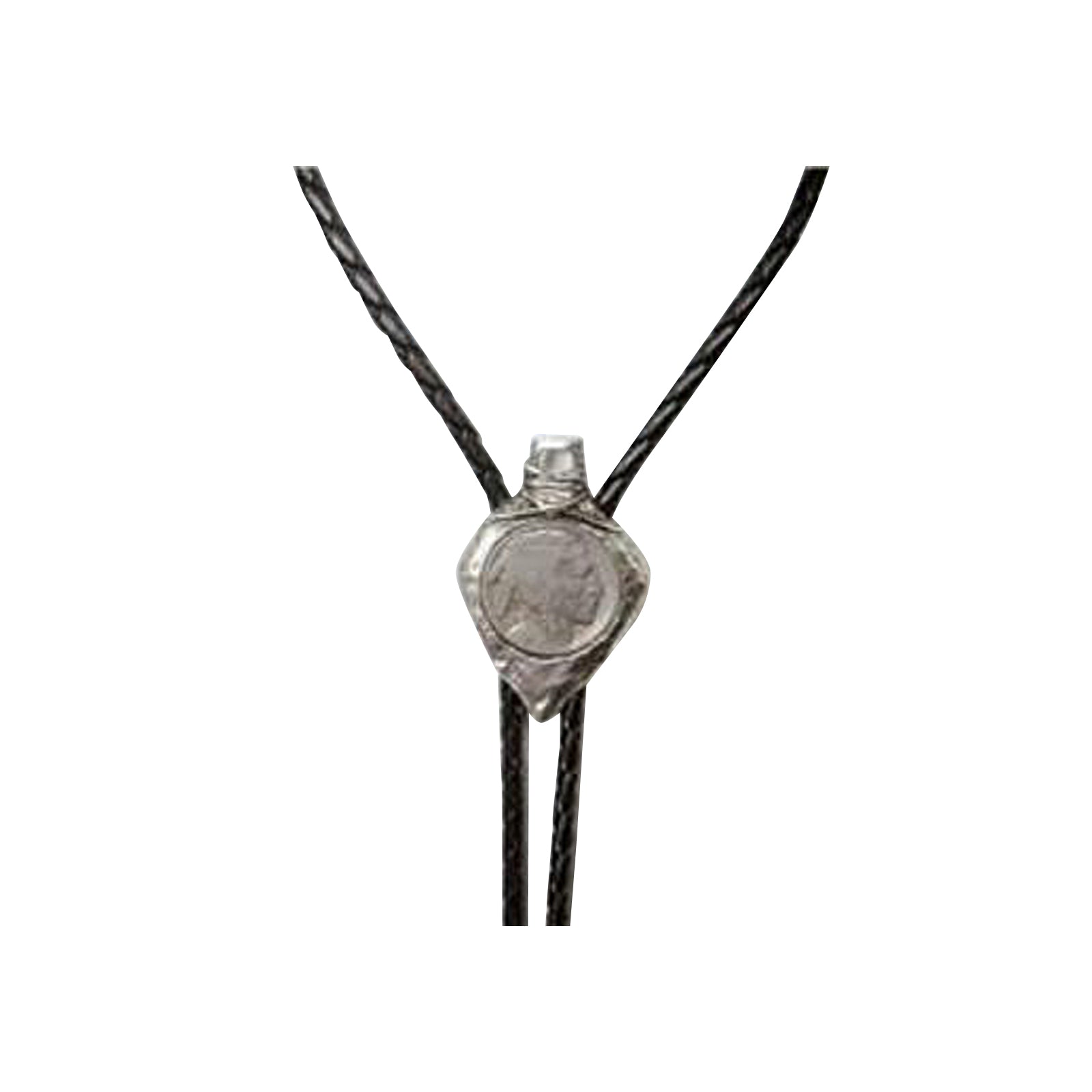 Silver Arrowhead with Genuine Buffalo Head Nickel Western Bolo Tie - Rockmount