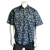 Men’s Short Sleeve Hawaiian Print Western Shirt in Blue - Rockmount