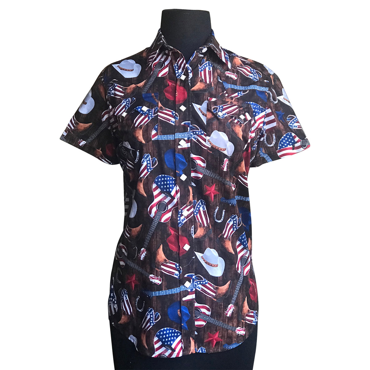 Women’s Short Sleeve Americana Print Western Shirt - Rockmount