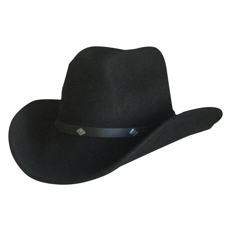 Rockmount Crushable Black Felt Magic Pinch Western Cowboy Hat