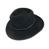 Black Wool Felt Hat with Faux Leather Band - Rockmount