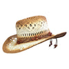 Raffia Straw 2-Tone Pinch Western Cowboy Hat with Beaded Band - Rockmount