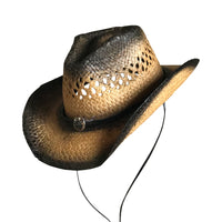 Raffia Straw 2-Tone Pinch Crease Western Cowboy Hat - Rockmount