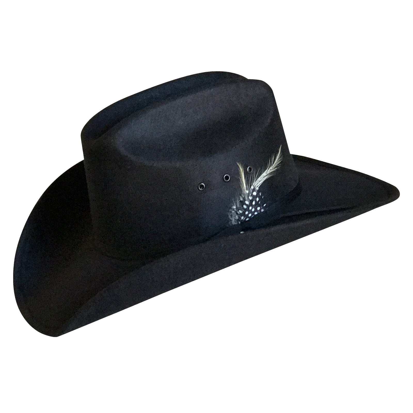 Mens Paramount Outdoors Black Cowboy Western Hat 100% Wool Size 6 7/8