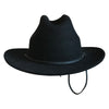 Kid's Black Felt Western Cowboy Hat with Chin Strap - Rockmount