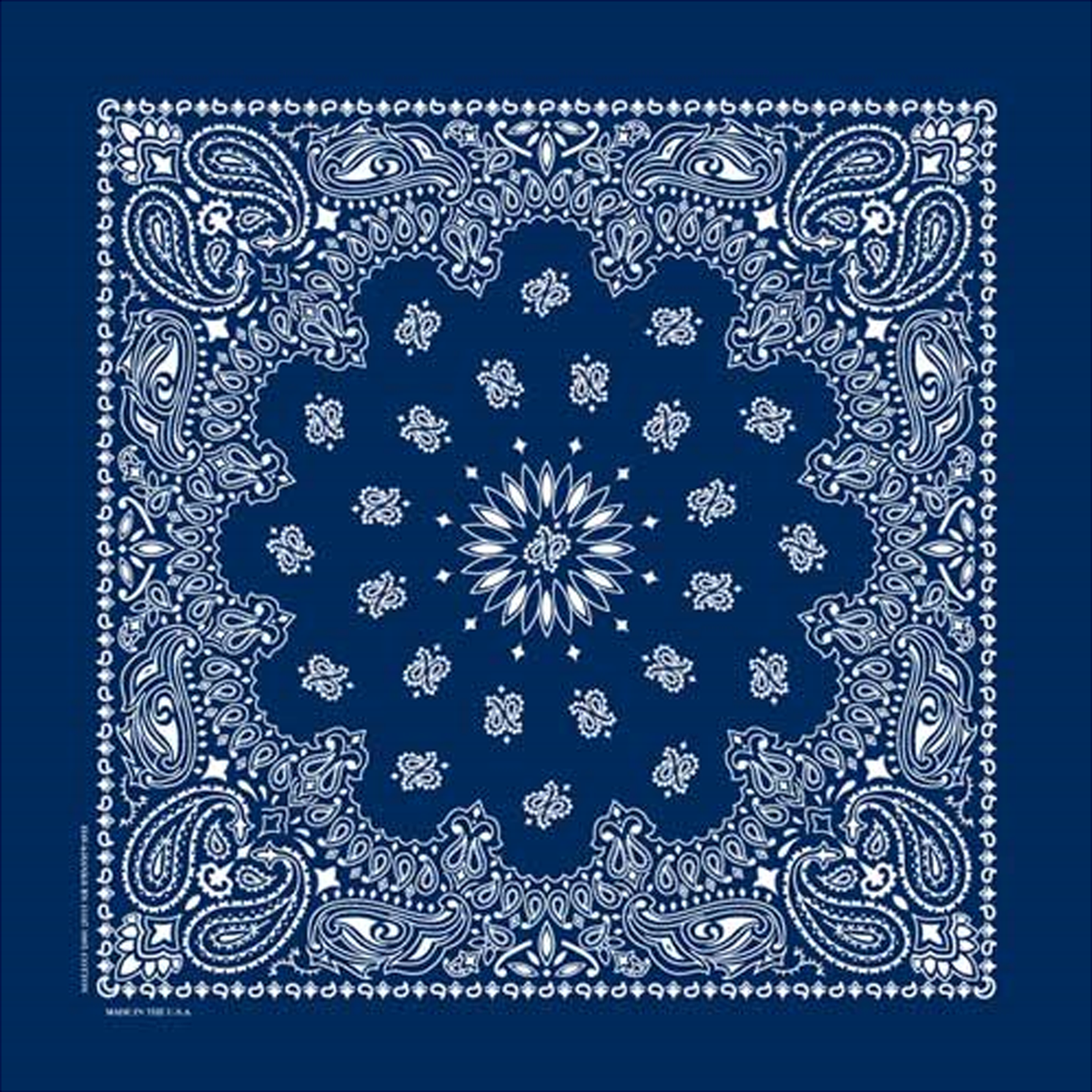 Paisley Western Cotton Bandana in Navy - Rockmount