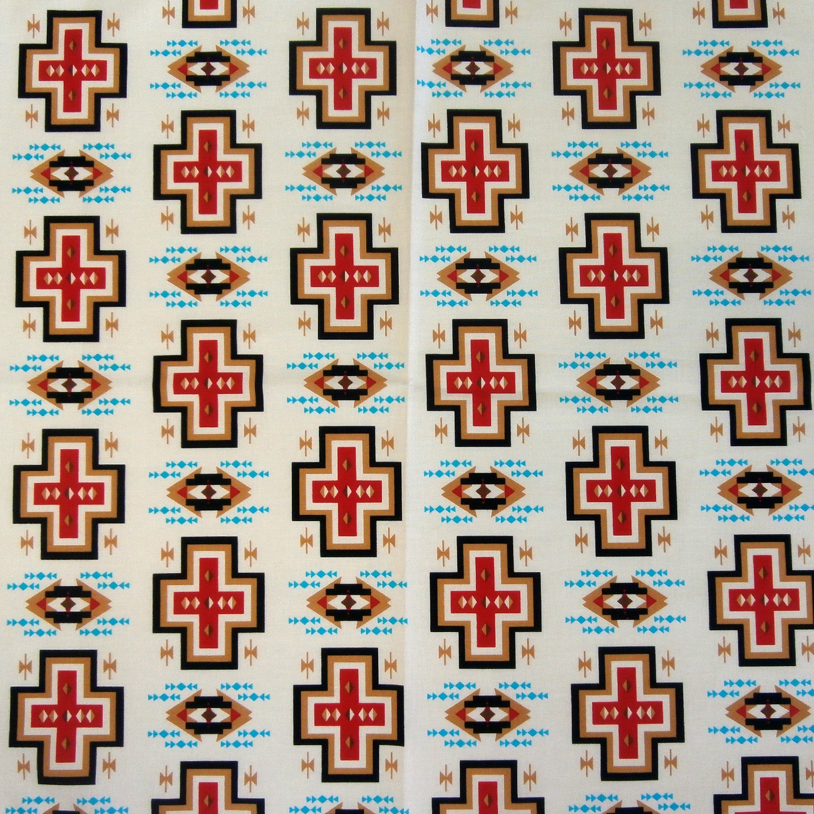 Native Print Western Cotton Bandana in Ivory - Rockmount