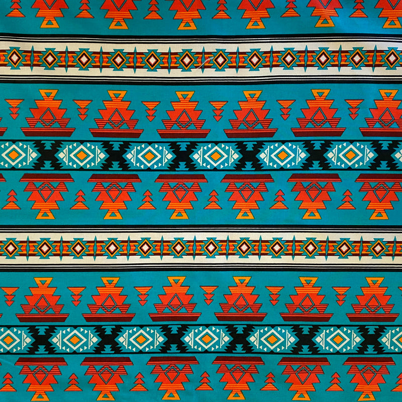 Turquoise Native Print Western Bandana - Rockmount