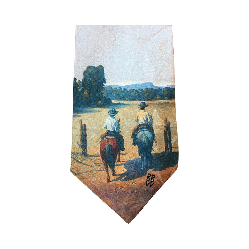 Limited-Edition Working the Pasture Silk Tie by Howard Post - Rockmount