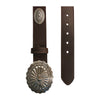 Brown Genuine Leather Western Belt with Native Conchos - Rockmount