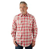 Men's Shadow Plaid Dobby Lurex Western Shirt in Red - Rockmount