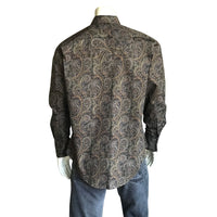 Men's Ornate Paisley Print Western Shirt in Brown - Rockmount