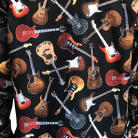 Men's Black Electric Guitars Print Western Shirt - Rockmount