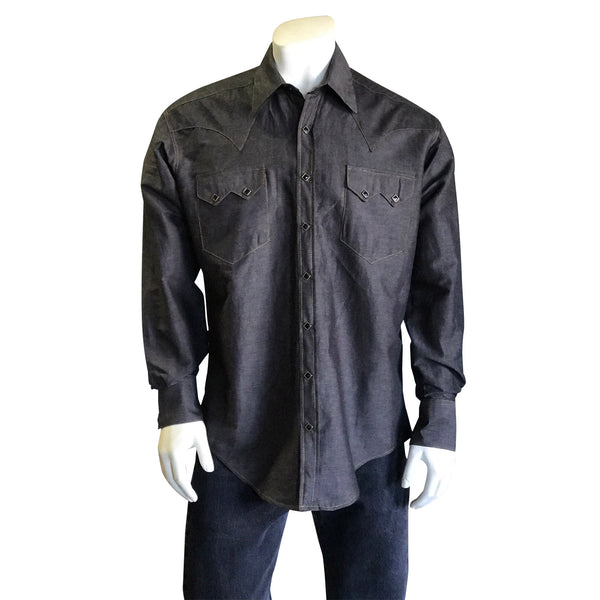 Rockmount Men's Black Chambray Western Shirt