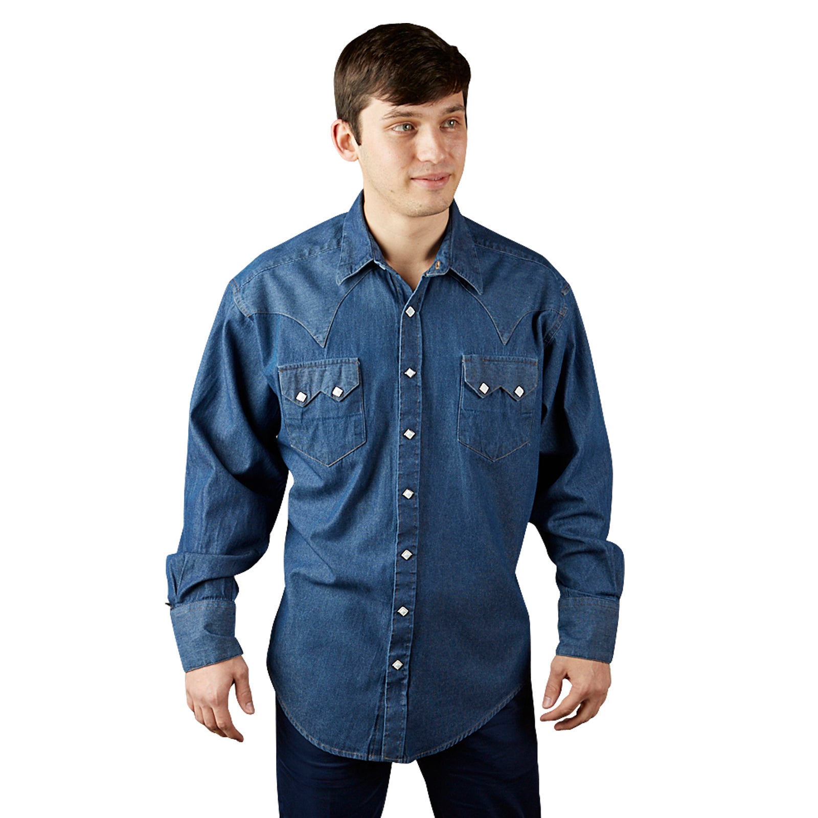 Rockmount Men's Classic Stonewash Denim Western Shirt