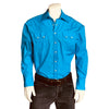 Men's Slim Fit Turquoise Cotton Blend Western Shirt - Rockmount