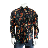 Men's Vintage Burning Love Print Western Shirt - Rockmount