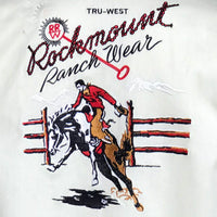Men’s Rockmount Bronc Vintage Embroidery Western Shirt in Ivory - Rockmount