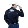 Men's Vintage American Bison Embroidery Black Western Shirt - Rockmount