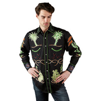 Men's Porter Wagoner Black Embroidered Western Shirt - Rockmount