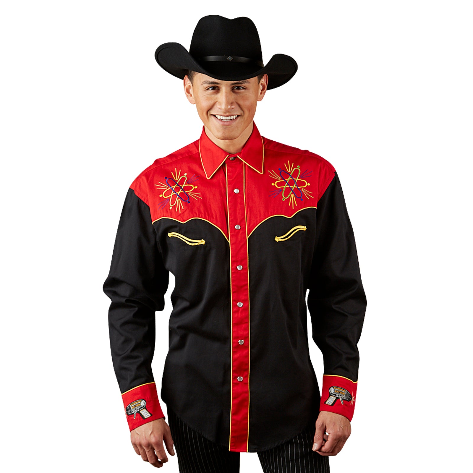 Men's 2-Tone Atomic Cowboy Embroidered Western Shirt