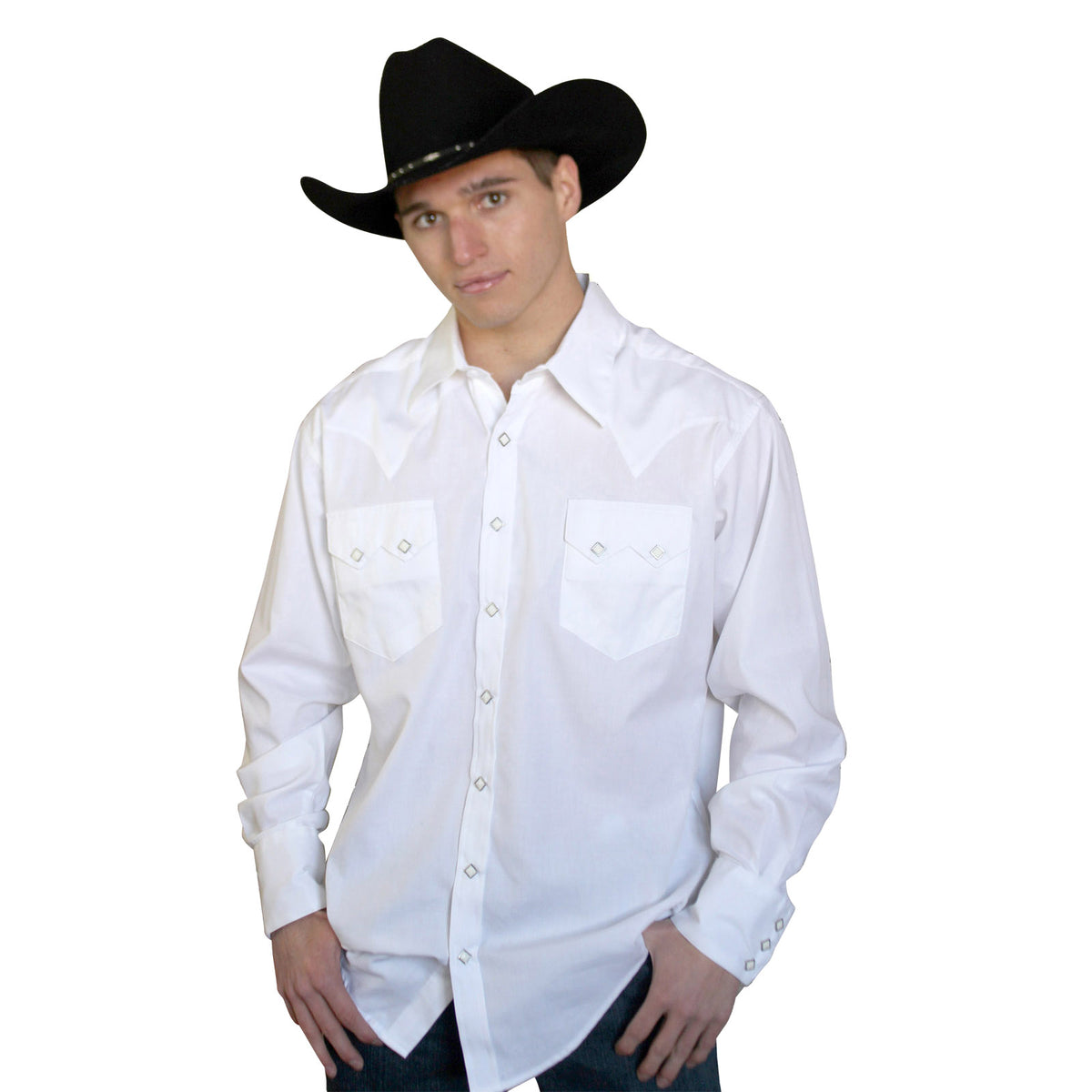 Men’s Extra-Fine Cotton White Oxford Western Shirt - Rockmount