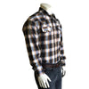 Men's Brown & White Shadow Plaid Western Shirt - Rockmount