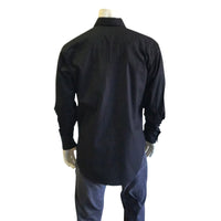 Men's Classic Pima Cotton Solid Black Western Shirt - Rockmount