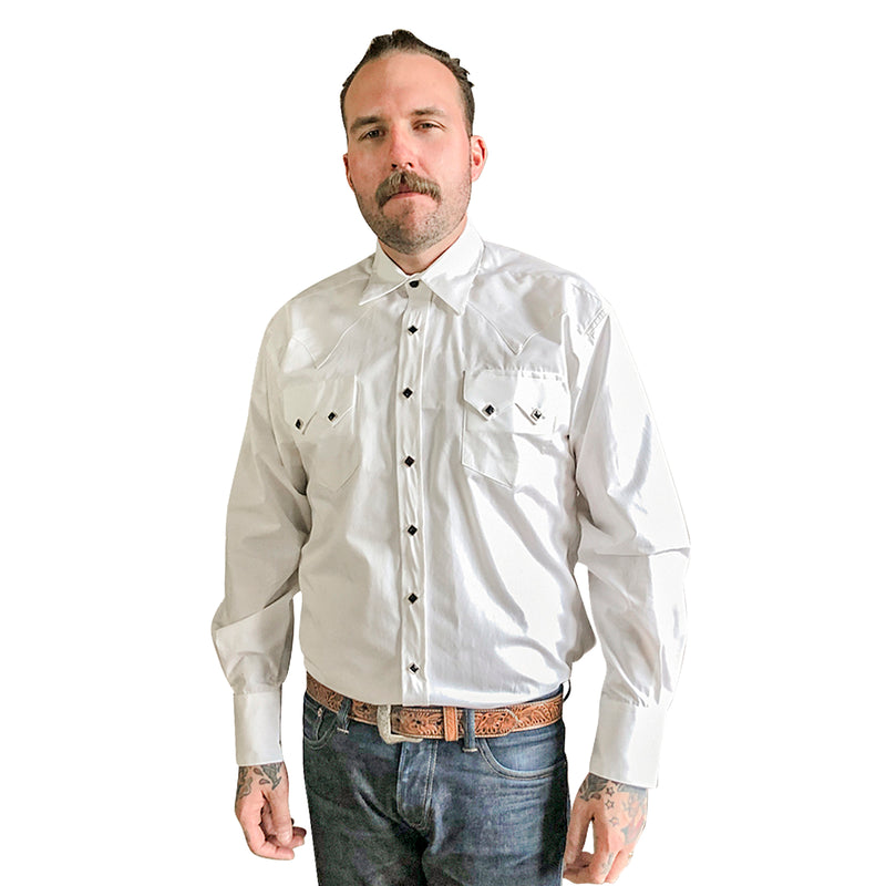 Rockmount Men's Classic Pima Cotton Solid Sawtooth Western Shirt