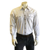 Men's Classic Pima Cotton Solid White Western Shirt with Black Snaps - Rockmount