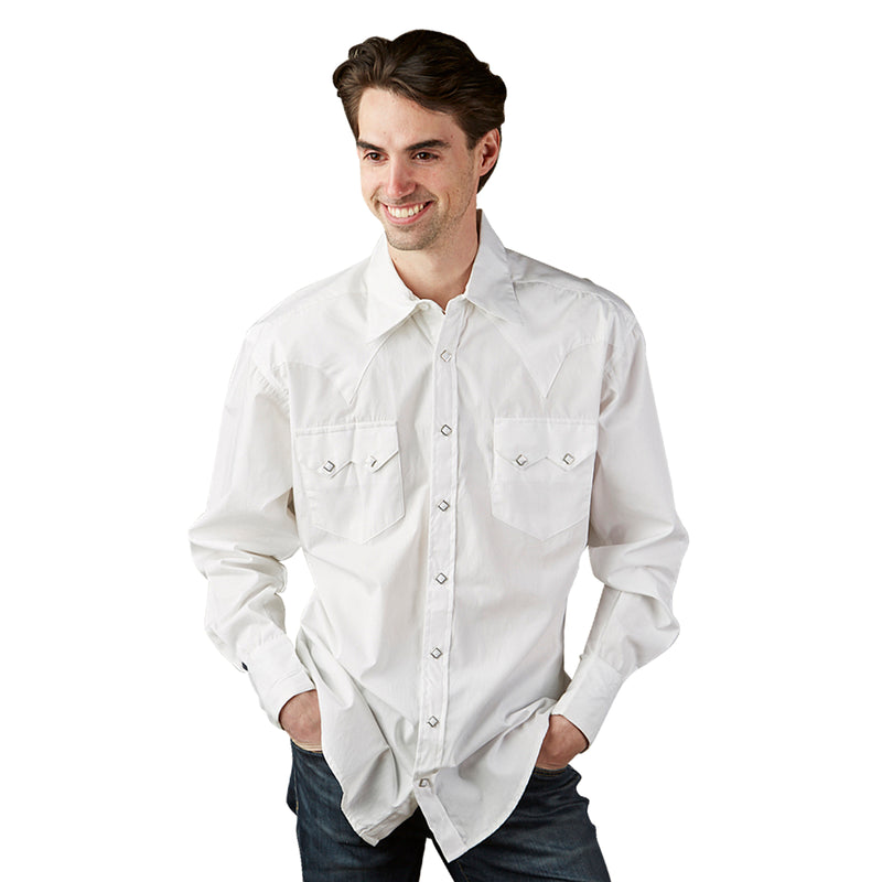 Rockmount Men's Classic Pima Cotton White Western Shirt
