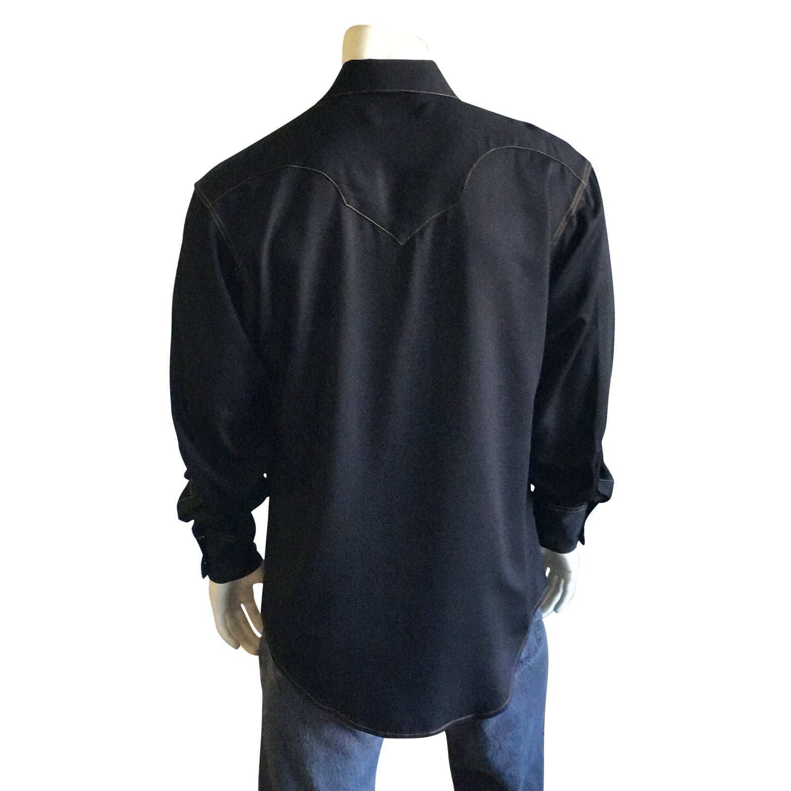 Rockmount Men's Sueded Tencel Black Western Shirt