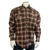 Men's Brown & Tan Shadow Plaid Western Shirt - Rockmount