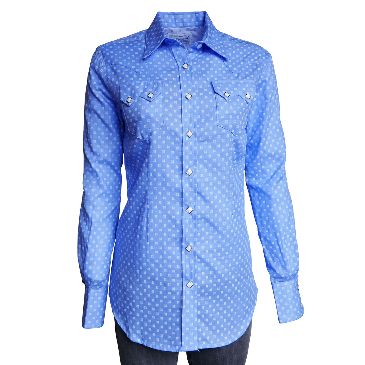 Women's Vintage Blue Dobby Western Shirt - Rockmount