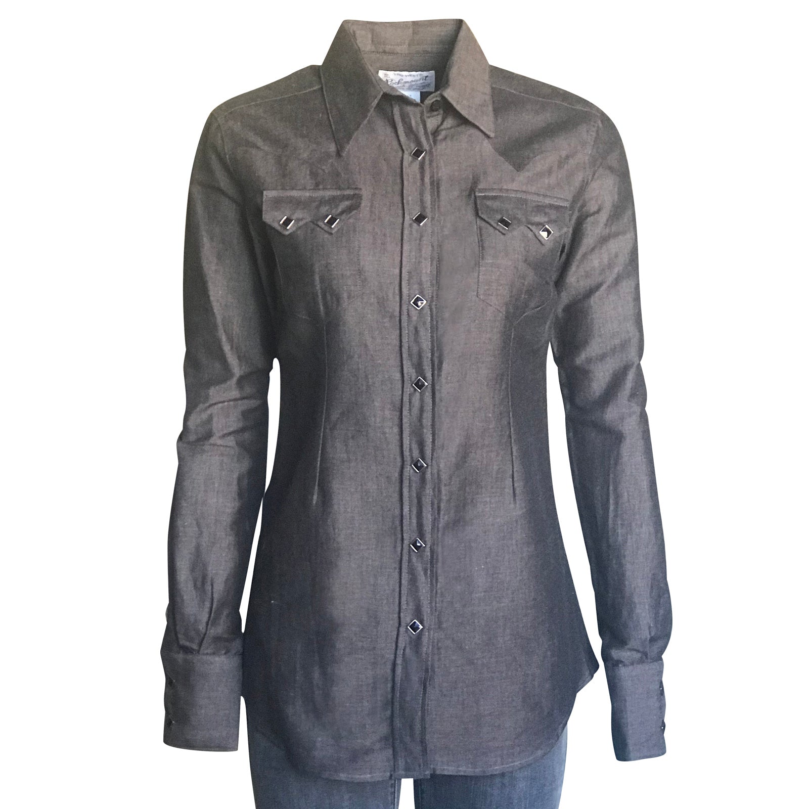 Astylish Jean Shirt for Women Button Down Denim Blouses Casual Long Sleeve  Denim Tops Cotton Blouse with Pockets - Walmart.com