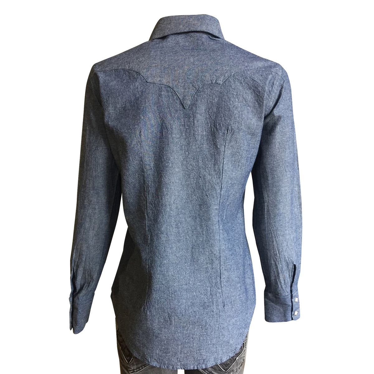 Women's Classic Chambray Sawtooth Pocket Western Shirt - Rockmount