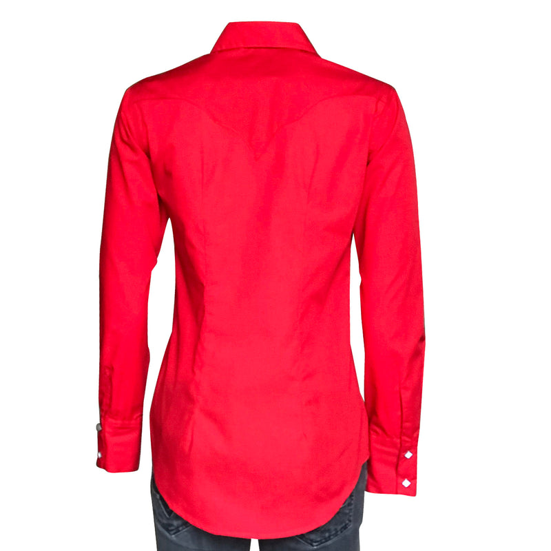 Women's Solid Red Cotton Blend Western Shirt - Rockmount