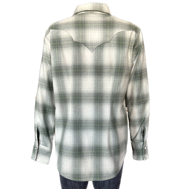 Rockmount Women's Green Plaid Flannel Western Shirt