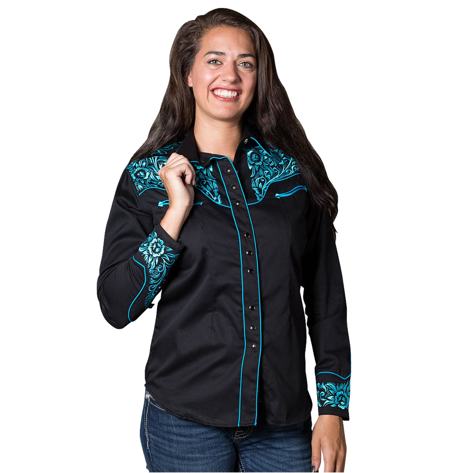 Black and best sale turquoise shirt