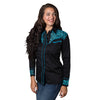 Women's Vintage Tooling Embroidery Black & Turquoise Western Shirt - Rockmount