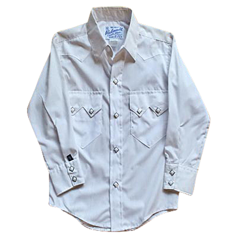 Kid's Youth Vintage Solid White Western Shirt - Rockmount