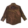 Kid's Embroidered Bison Western Shirt in Cocoa Brown - Rockmount
