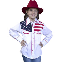 Kid's Embroidered Vintage American Flag Western Shirt - Rockmount
