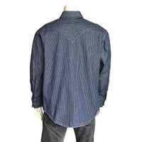 Men's Slim Fit Denim Pinstripe Western Shirt - Rockmount